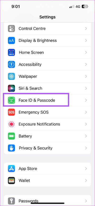 face-id-and-passcode-settings-iphone-2-474x1024-2 أفضل 5 إصلاحات لعدم عمل معرف الوجه Face ID في Telegram على iPhone