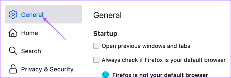 general-settings-firefox-768x260-1 أفضل 8 إصلاحات لعدم عمل YouTube في Firefox على Mac