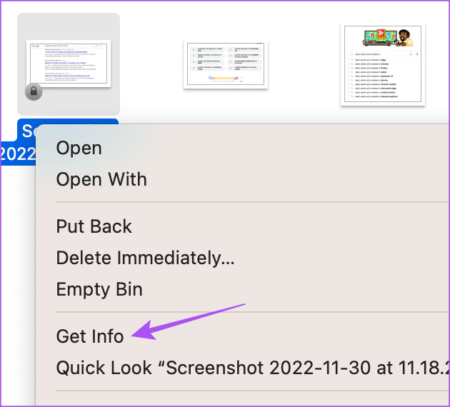 get-info-locked-file-bin-mac أفضل 7 إصلاحات لعدم قدرة على تفريغ سلة المهملات على Mac