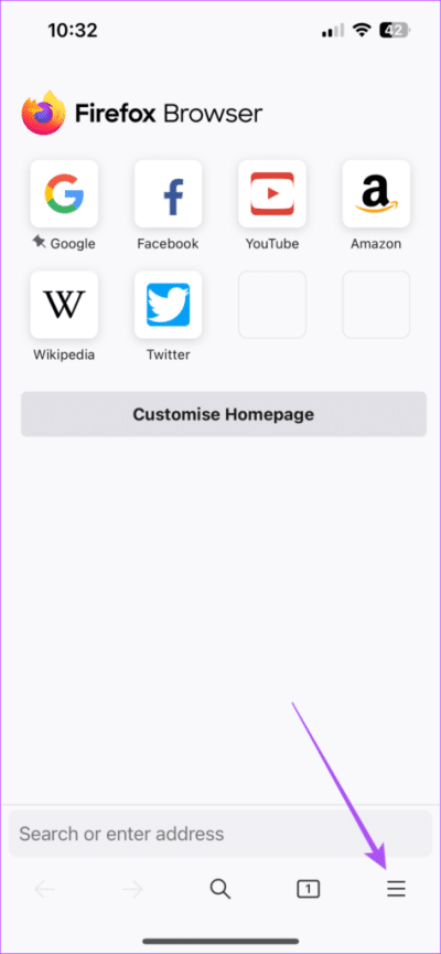 hamburger-menu-firefox-app-iphone-474x1024-1-e1672258413557 كيفية مسح ذاكرة التخزين المؤقت وملفات تعريف الارتباط في Firefox على الويب و iPhone و Android