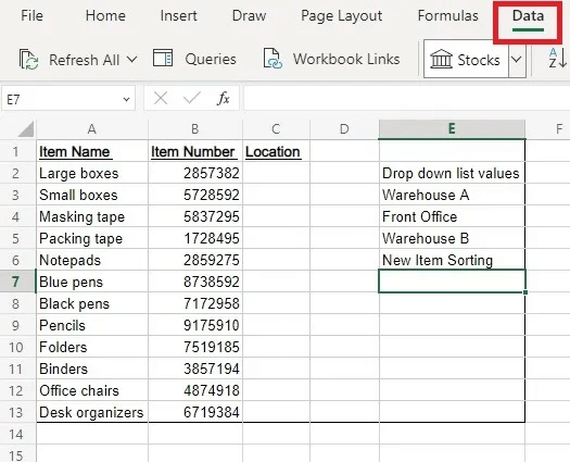 كيفية إضافة قائمة منسدلة في Google Sheets و Excel - %categories