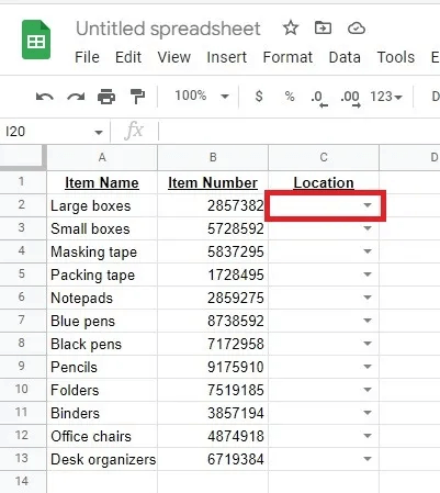 كيفية إضافة قائمة منسدلة في Google Sheets و Excel - %categories