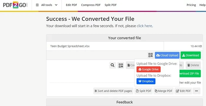 how-to-convert-a-pdf-to-microsoft-excel-spreadsheet-pdf2go-save.jpg كيفية تحويل ملف PDF إلى جدول بيانات Microsoft Excel