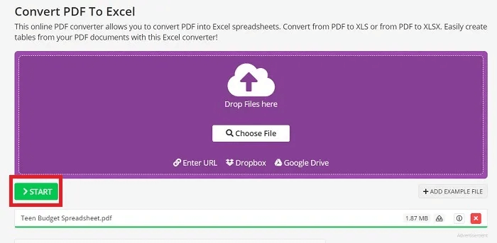 how-to-convert-a-pdf-to-microsoft-excel-spreadsheet-pdf2go-start.jpg كيفية تحويل ملف PDF إلى جدول بيانات Microsoft Excel