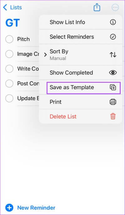 how to create and use a template on your iphone reminders app 14 594x1024 1 - كيفية إنشاء قالب واستخدامه في تطبيق Reminders على iPhone