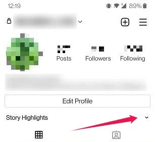 how-to-use-instagram-highlights-down-arrow.jpeg ما هو قسم Instagram Highlights وكيفية استخدامها في ملفك الشخصي
