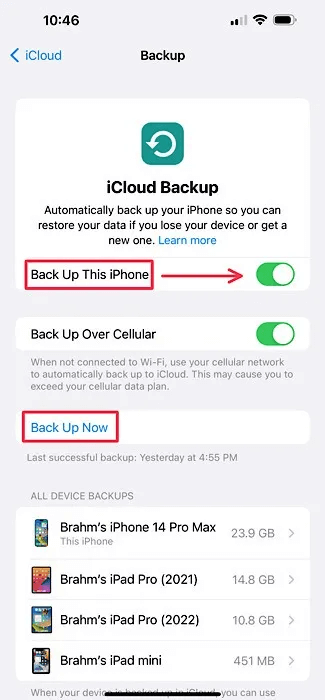 iPhone-backup-now-button.jpg كيفية إعادة ضبط المصنع لجهاز iPhone