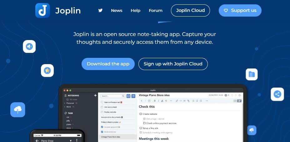 joplin أفضل 30 Code Editor "محرر كود" لـ Windows
