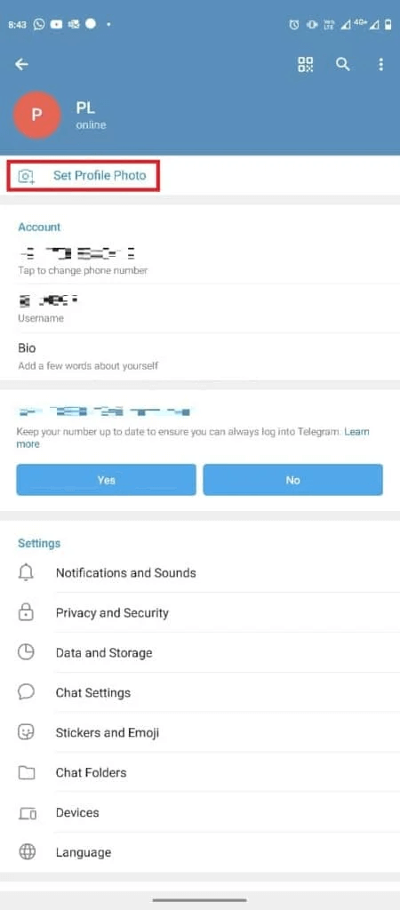 locate-and-tap-on-the-set-profile-photo-option-450x1024-1 كيفية إضافة وتغيير وحذف صورة ملف تعريف Telegram