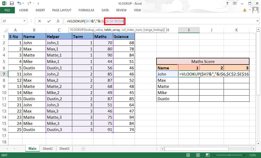 lock-the-cell-reference-by-pressing-the-f4-key كيفية استخدام VLOOKUP بمعايير متعددة