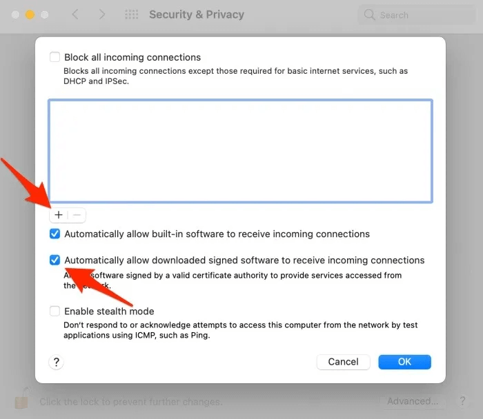 macos-firewall-allow-signed-apps.jpeg 11 طرق لمنع Discord من قطع الاتصال وإعادة الاتصال
