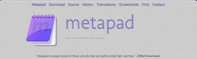 metapad أفضل 30 Code Editor "محرر كود" لـ Windows