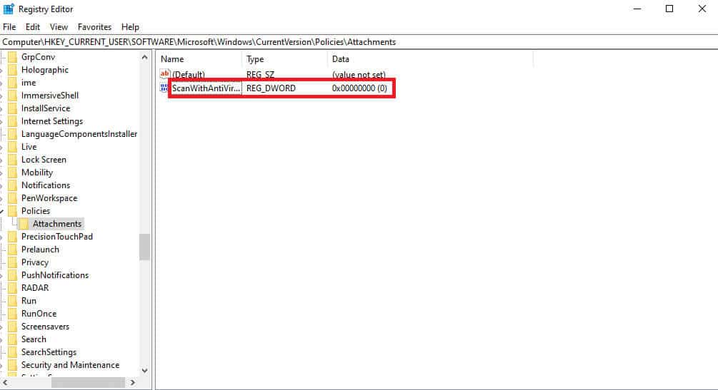 name-the-new-key-as-scanwithantivirus إصلاح خطأ فشل فحص الفيروسات في Google Chrome