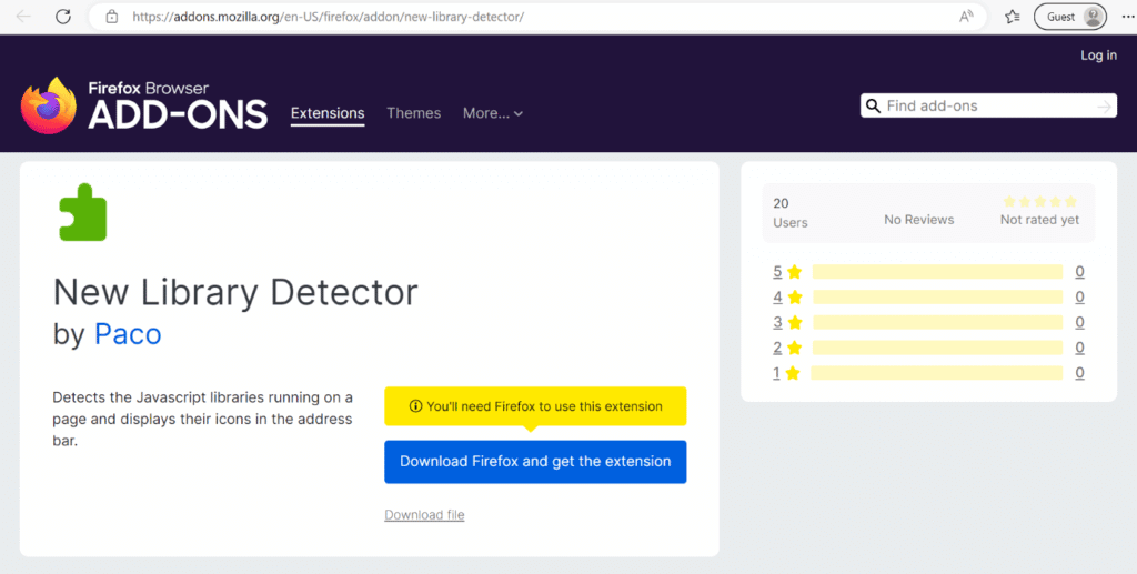 new-library-detector-firefox-browser-add-on-1024x517-1 أفضل 26 إضافة لمتصفح Firefox للمطورين والمصممين