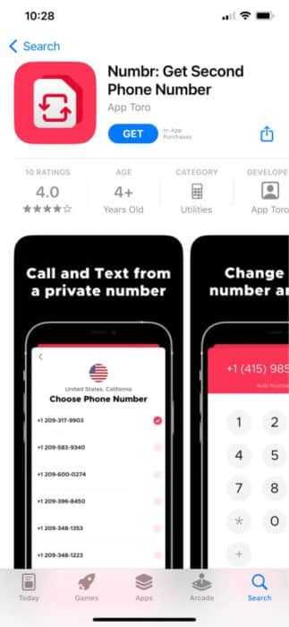 numbr-app-store-1-473x1024-1-e1671714682634 22 من أفضل تطبيقات أرقام الهواتف المزيفة المجانية لـ iPhone