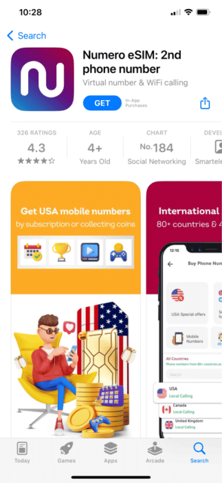 numero-esim-app-store-1-473x1024-1-e1671714647482 22 من أفضل تطبيقات أرقام الهواتف المزيفة المجانية لـ iPhone