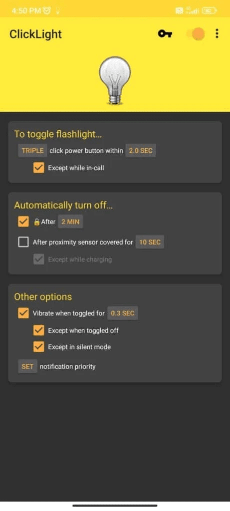 open-the-app-and-customize-the-settings-as-require-461x1024-1 كيفية تشغيل مصباح يدوي على Droid Turbo