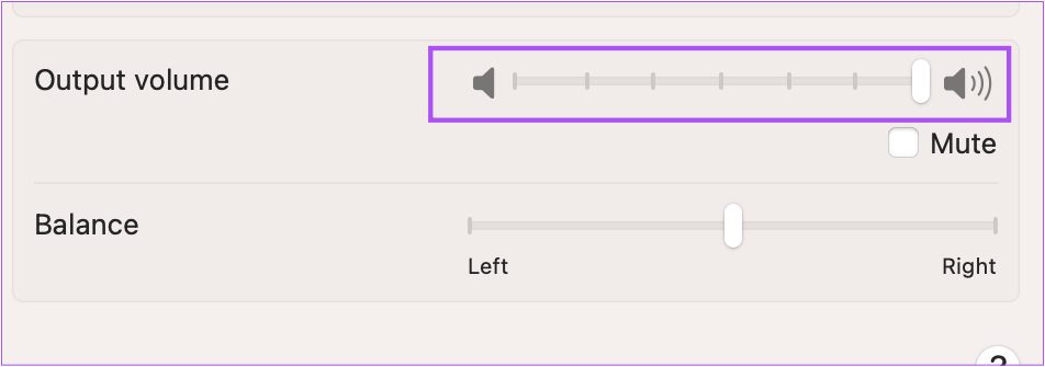 output-level-settings-mac أفضل 5 إصلاحات لعدم وجود صوت في WhatsApp للويب على Mac و Windows