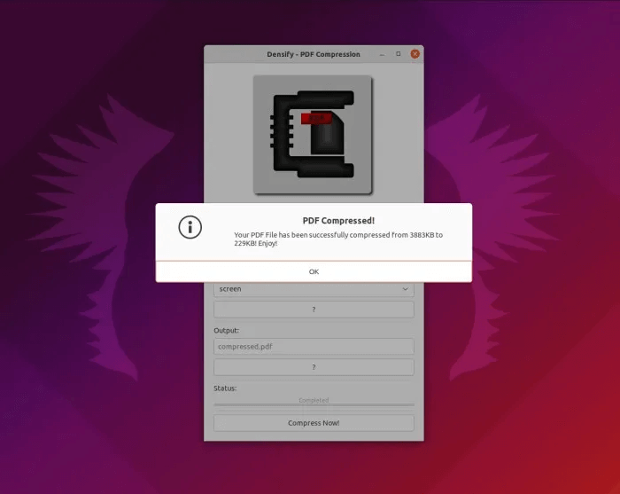 output-pdf-compression-densify-linux.jpeg 8 طرق لضغط مستندات PDF على سطح المكتب والجوال
