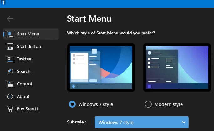 personalize-windows-11-start11-2.png أفضل 5 تطبيقات لمساعدتك على تخصيص واجهة Windows