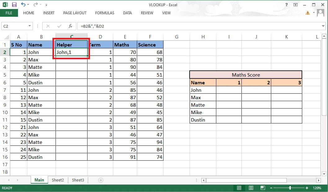 press-enter-to-see-the-combined-result كيفية استخدام VLOOKUP بمعايير متعددة