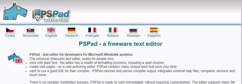 pspad أفضل 30 Code Editor "محرر كود" لـ Windows
