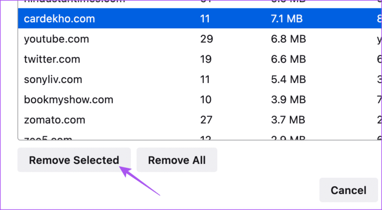 remove-data-of-selected-website-firefox-768x423-1 كيفية مسح ذاكرة التخزين المؤقت وملفات تعريف الارتباط في Firefox على الويب و iPhone و Android