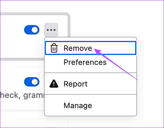 remove-extension-firefox أفضل 8 إصلاحات لعدم عمل YouTube في Firefox على Mac