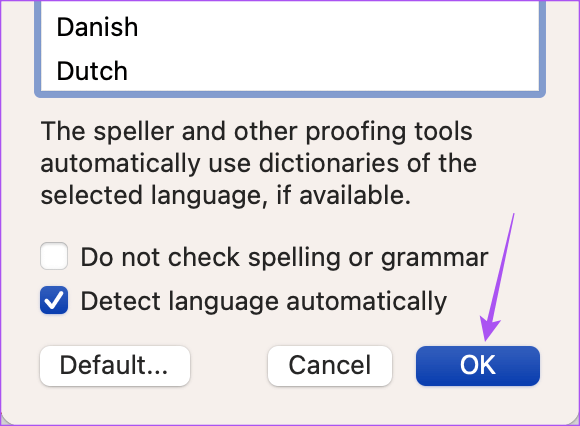 save-proofreading-language-word-mac أفضل 5 إصلاحات لعدم عمل التصحيح التلقائي في Microsoft Word على Mac