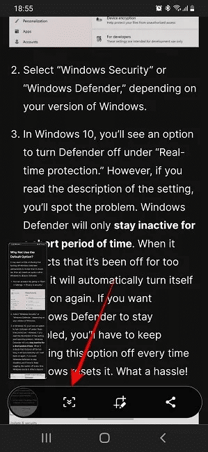 scrolling-screenshots-android-samsung-scrolling.jpeg كيفية التقاط لقطة شاشة قابلة للتمرير على Android