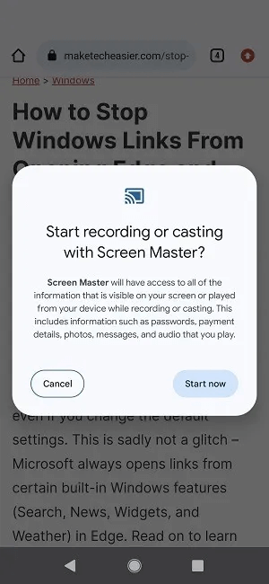 scrolling-screenshots-android-screenmaster-allow-record.jpg كيفية التقاط لقطة شاشة قابلة للتمرير على Android