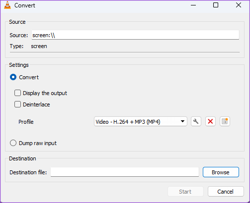 select-file-format-for-screen-recording-vlc-windows أفضل 4 طرق لتسجيل الشاشة بدون Xbox Game Bar على Windows 11