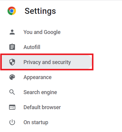 select-privacy-and-security كيفية تعطيل ذاكرة التخزين المؤقت في أدوات مطوري Chrome