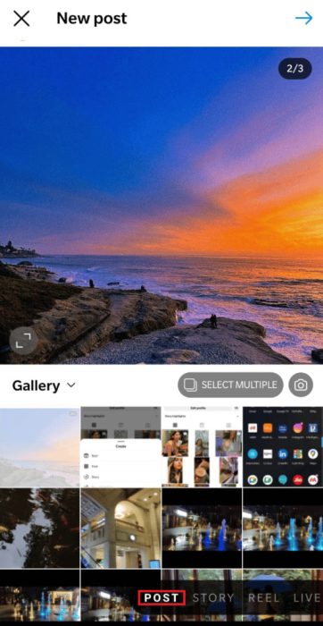 select-the-post-option-529x1024-1-e1671471044849 كيفة الحصول وضع ملء الشاشة في مقاطع فيديو Instagram