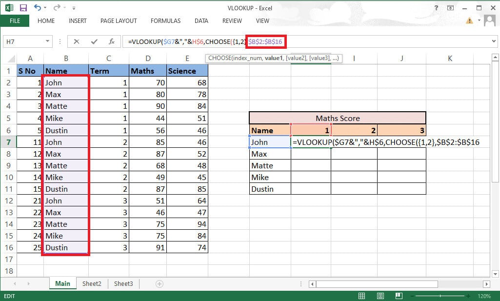 select-the-value1-that-is-going-to-be-the-name-col كيفية استخدام VLOOKUP بمعايير متعددة