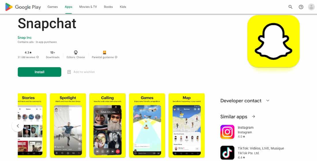 snapchat-playstore أفضل 20 تطبيق لتحويل صور الوجه Face Morph مجاني على Android