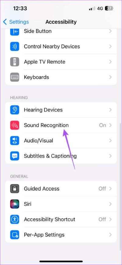 sound-recognition-settings-iphone-474x1024-1 أفضل 7 إصلاحات لخطأ "لا يمكن إرسال رسالة صوتية في هذا الوقت" على iPhone