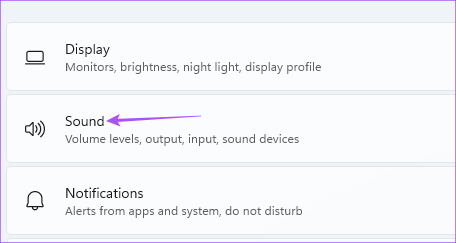 sound-settings-windows-11 أفضل 5 إصلاحات لعدم وجود صوت في WhatsApp للويب على Mac و Windows
