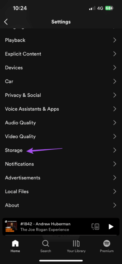storage-spotify-iphone-473x1024-1 أفضل 8 إصلاحات لعدم تشغيل ملفات البودكاست على Spotify على iPhone