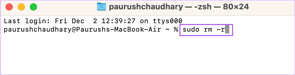 sudo-rm-r-terminal-mac أفضل 7 إصلاحات لعدم قدرة على تفريغ سلة المهملات على Mac