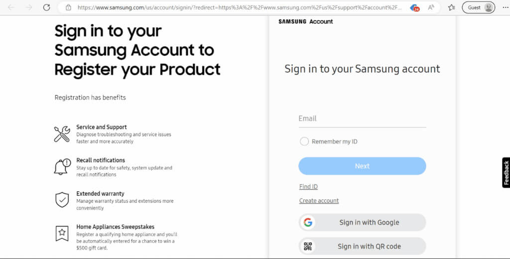support-page-of-samsung-1024x520-1 كيفية تسجيل الدخول إلى حساب Samsung على التلفزيون
