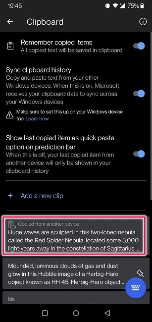 sync-clipboard-android-pc-swiftkey-text-copied-from-desktop.jpeg كيفية مزامنة الحافظة بين هاتفك وجهاز الكمبيوتر
