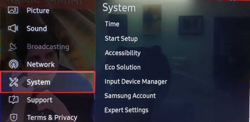system-settings-samsung-tv-1024x502-1 كيفية تسجيل الدخول إلى حساب Samsung على التلفزيون
