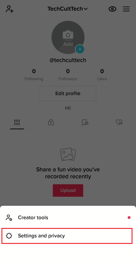 tap-on-Settings-and-privacy كيف تعمل العملات المعدنية على TikTok