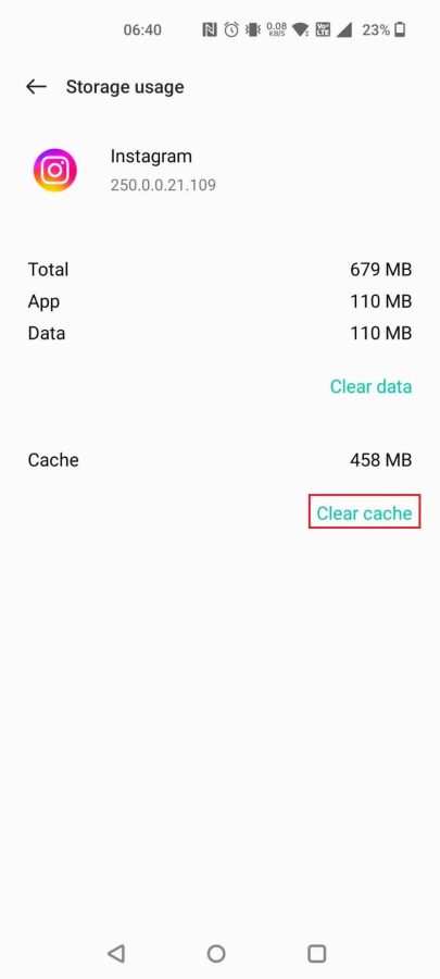 tap-on-clear-cache-1-e1671656199822 كيفية إعادة تعيين أو مسح اقتراحات البحث في Instagram
