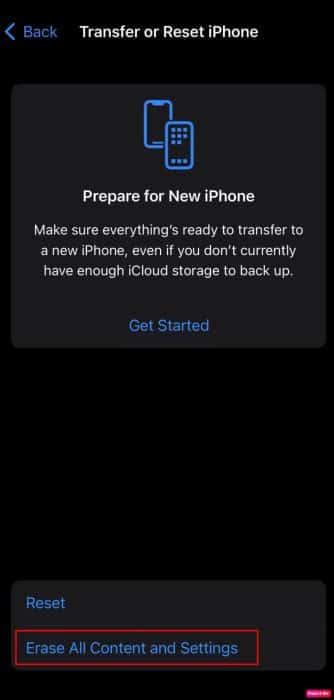 tap-on-erase-all-content-and-settings-1-e1671645995281 كيفية إصلاح iPhone XR العالق على شعار Apple