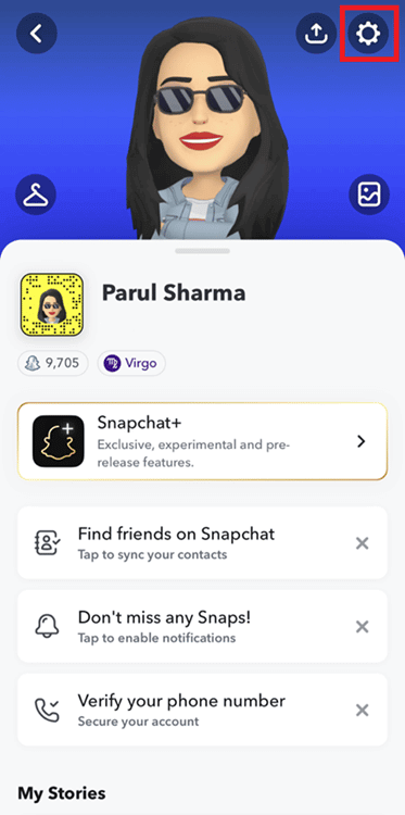 tap-on-settings-icon-on-snapchat هل يتم حذف Snapchat؟