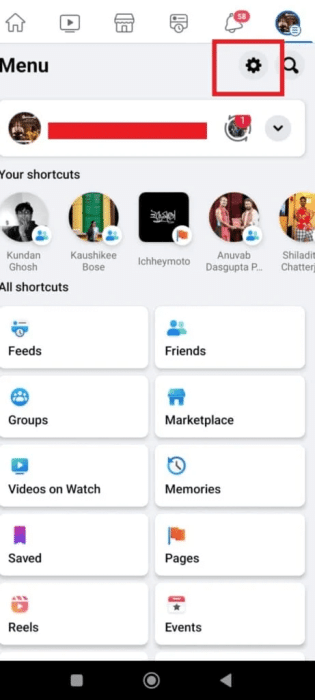 tap-on-the-settings-button-to-go-to-your-profile-s-461x1024-1-e1671311157976 كيفية مشاهدة المنشورات التي أعجبتك على تطبيق Facebook