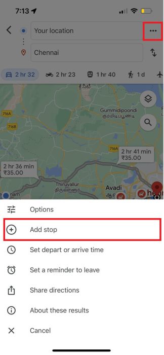 tap-on-the-three-dots-on-the-right-side-corner-cl-e1671638673236 كيفية الحصول على أسرع طريق من Google Maps مع وجهات متعددة