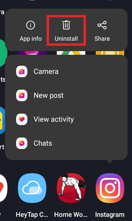 tap-on-uninstall-to-uninstall-the-app-1-2 كيفية الرد على الرسالة على Instagram